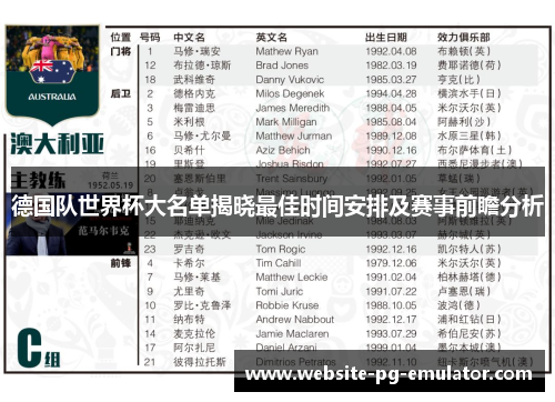 德国队世界杯大名单揭晓最佳时间安排及赛事前瞻分析 德国队世界杯大名单揭晓最佳时间安排及赛事前瞻分析