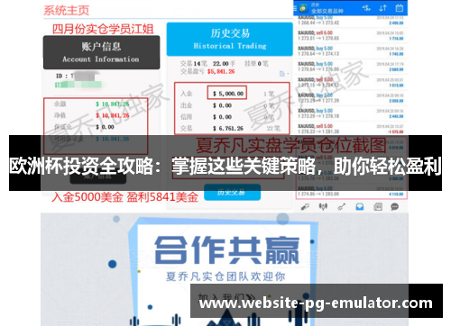 欧洲杯投资全攻略：掌握这些关键策略，助你轻松盈利